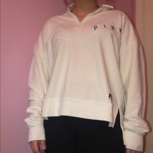 victoria secret pink 1/4 zip sweatshirt